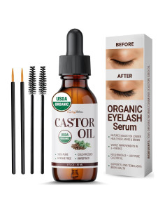 Aceite de Ricino Orgánico BodyJ4You 30 ml - Crecimiento Cabello y Pestañas