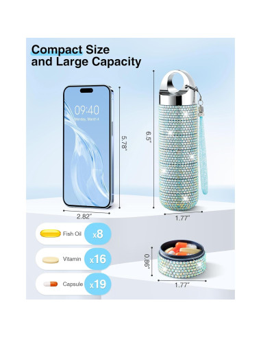 Organizador de Pastillas Zannaki Metal Bling 7 Compartimentos