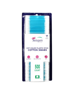 Hisopos de Algodón Swisspers 500 Unidades para Maquillaje