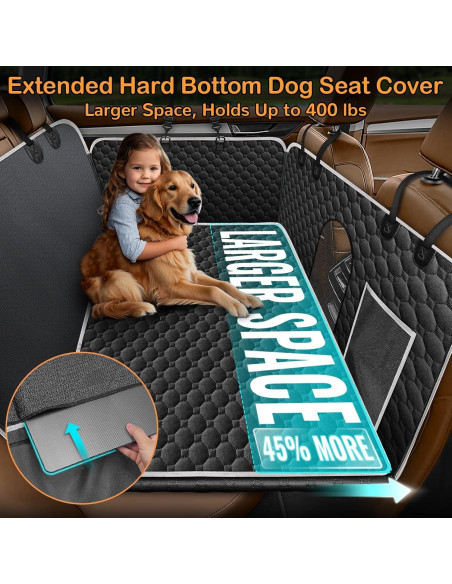 Funda de Asiento para Perros Mancro XL Negra con Base Dura Funda de Asiento para Perros Mancro XL Negra con Base Dura
