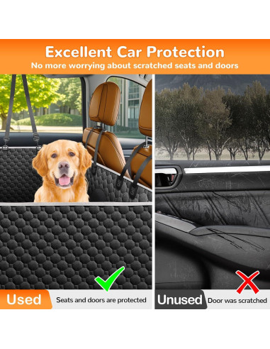 Funda de Asiento para Perros Mancro XL Negra con Base Dura