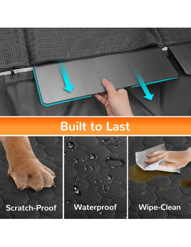 Funda de Asiento para Perros Mancro XL Negra con Base Dura