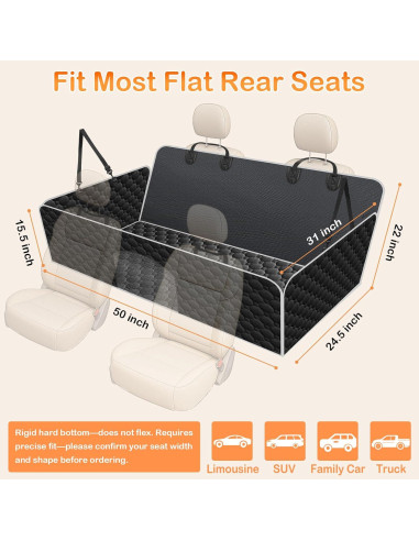 Funda de Asiento para Perros Mancro XL Negra con Base Dura