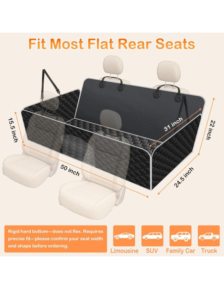 Funda de Asiento para Perros Mancro XL Negra con Base Dura Funda de Asiento para Perros Mancro XL Negra con Base Dura