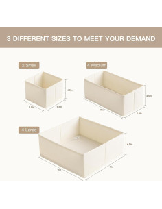 Organizador de Cajones Criusia 10 Piezas Beige para Ropa 2