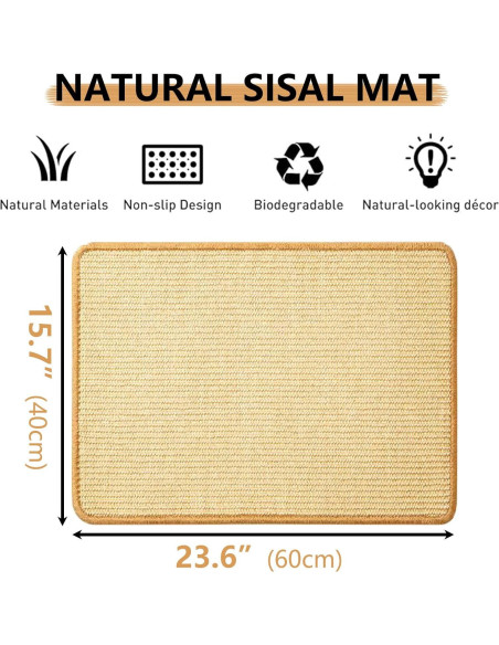 Alfombra de Rascado Oncpcare para Conejos 61x41 cm Natural Alfombra de Rascado Oncpcare para Conejos 61x41 cm Natural