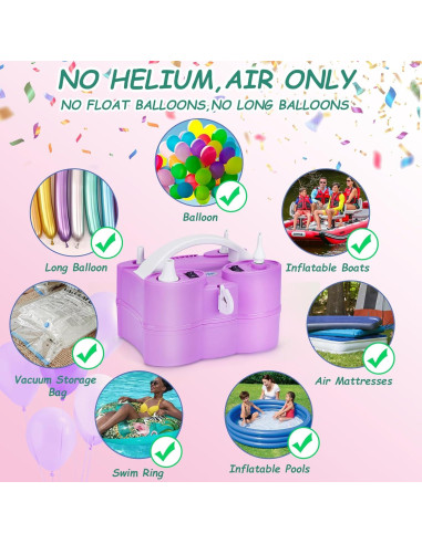Bomba de Aire Eléctrica AGPtEK 600W 3-en-1 para Globos