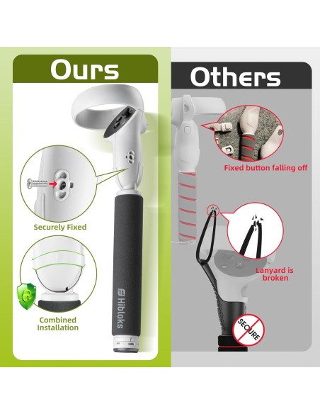 Hibloks Extensiones para Controladores Quest 2 - 21cm, 3 en 1