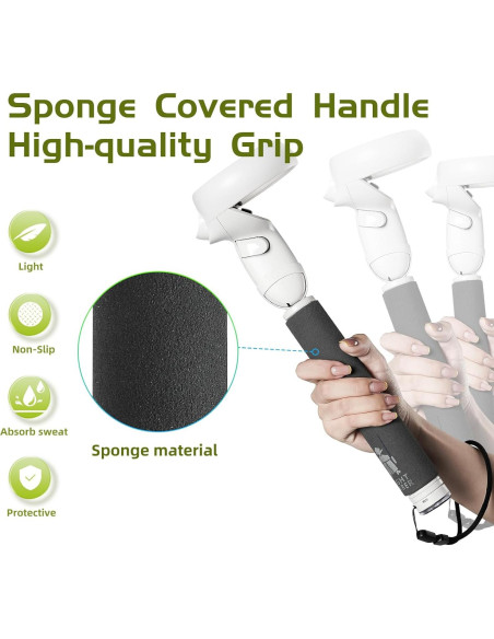 Hibloks Extensiones para Controladores Quest 2 - 21cm, 3 en 1