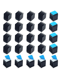20 Disipadores de Aluminio 9x9x12mm con Cinta Adhesiva Jeteokar