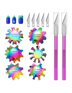 Juego de 13 Herramientas para Uñas Acrílicas Maitys - Cortadores Franceses y Cuchillas
