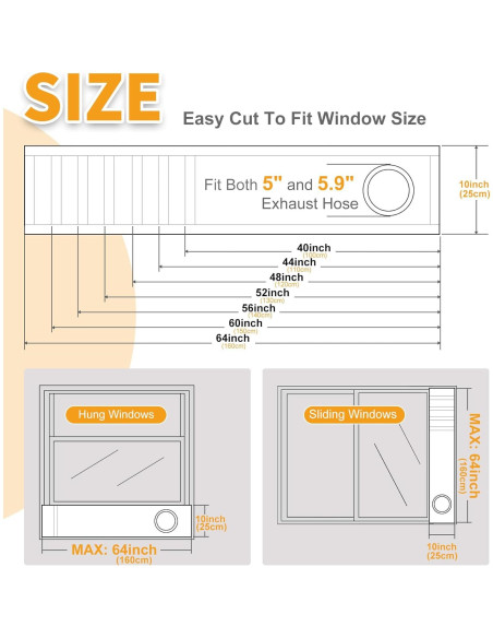 Kit de Sello de Ventana LBG para Aire Acondicionado 10x102cm