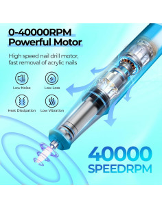 Taladro de Uñas Eléctrico JOSGLOI 40000RPM con Pantalla LCD 2