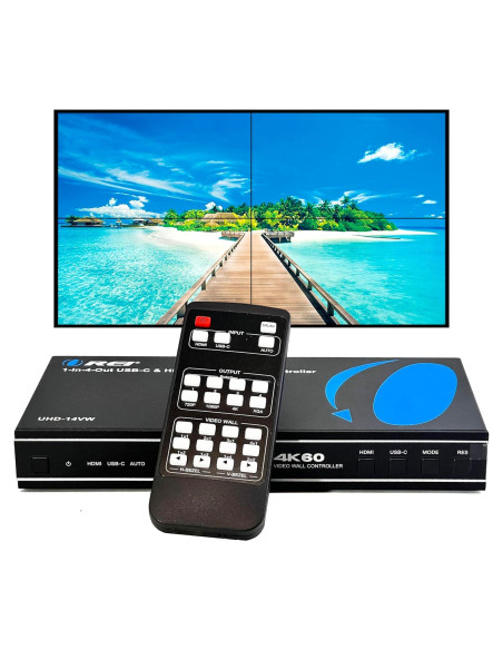 Controlador de Pared de Video OREI UHD-14VW 4K 60Hz 2x2