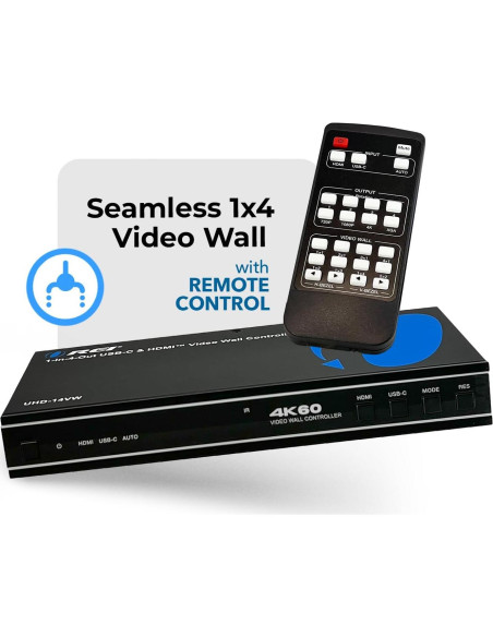 Controlador de Pared de Video OREI UHD-14VW 4K 60Hz 2x2