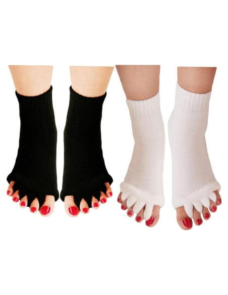 Calcetines Separadores de Dedos de Yoga 2 Pares - Alivio para Juanetes