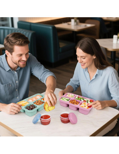 Contenedor de Almuerzo Caperci Bento Box 3 Piezas 5 Compartimentos