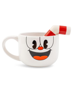 Taza de Cerámica Toynk Cuphead con Popote 590 ml