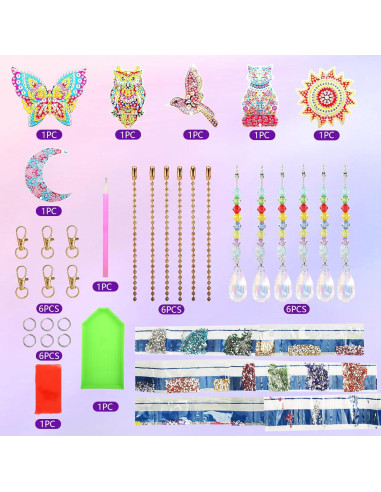 6 Piezas Atrapa Sol de Pintura de Diamante WALACT DIY