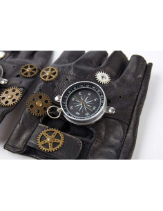Guantes de Cuero Steampunk KOGOGO para Hombre Sin Dedos 2
