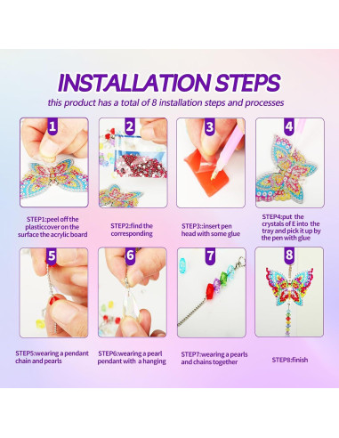 6 Piezas Atrapa Sol de Pintura de Diamante WALACT DIY