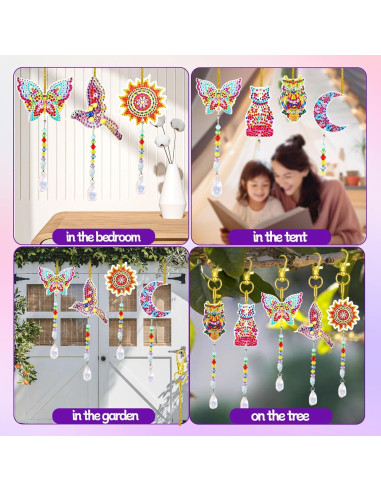 6 Piezas Atrapa Sol de Pintura de Diamante WALACT DIY