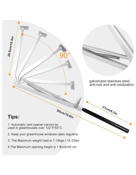 Abridor Automático de Ventana de Invernadero Buycitky 7kg