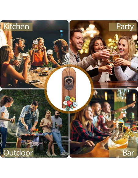 Abrebotellas de Pared LUCYLANKER con Captador Magnético 22.6cm