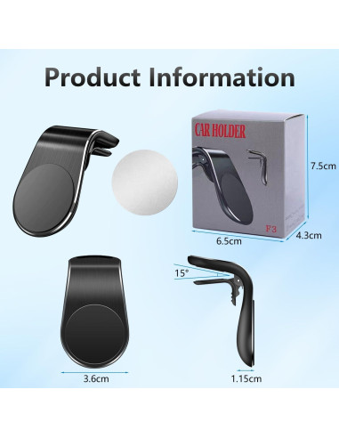 Soporte Magnético para Teléfono Móvil MISPRO 360 Negro+Plata