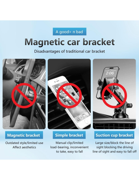 Soporte Magnético para Teléfono Móvil MISPRO 360 Negro+Plata