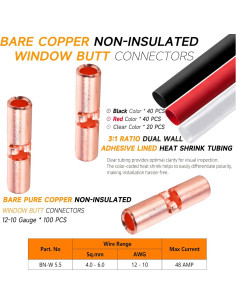Conectores de Empalme de Cobre Puro SVAAR 12-10 AWG 100PCS 2