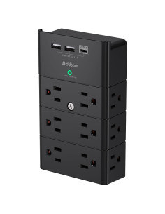Multi Enchufe Protector de Sobretensión Addtam 12 Salidas USB