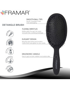 Cepillo Desenredante Framar para Cabello Rizado - Negro 2