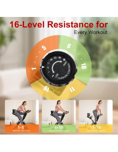 Bicicleta Estacionaria Plegable BARWING 5 en 1 Resistencia 16 Niveles 2