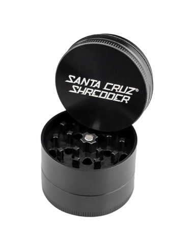 Molinillo de Hierbas Santa Cruz Shredder 3 Piezas Aluminio Negro