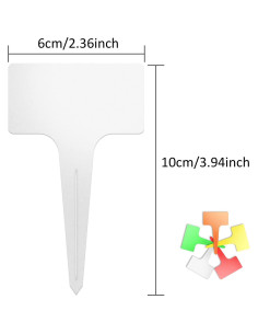 100 Etiquetas de Plantas Tipo T AMORNING Multicolor 6x10 cm 2