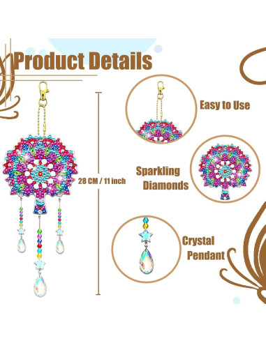 Kit 6 Pcs Atrapasueños Pintura de Diamante JeCuiK 5D