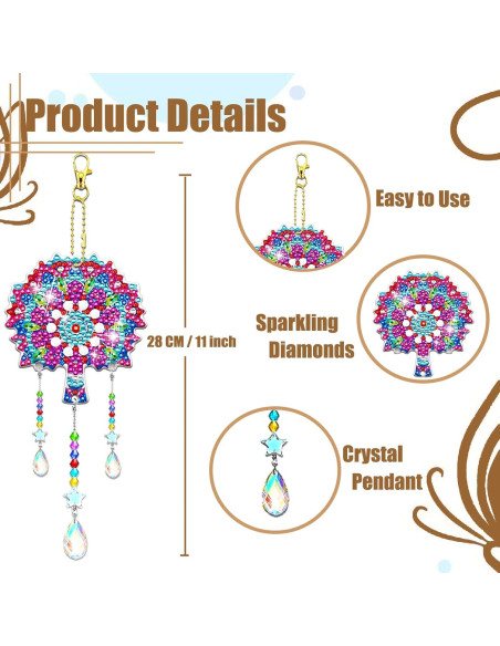 Kit 6 Pcs Atrapasueños Pintura de Diamante JeCuiK 5D