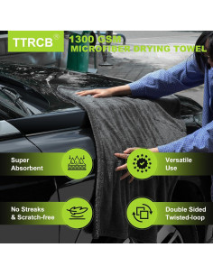 Kit de 2 Toallas de Microfibra TTRCB 1300 GSM Ultra-Absorbentes 2