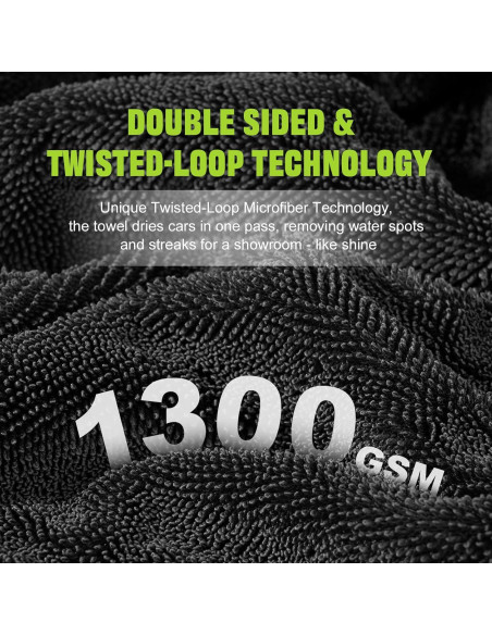 Kit de 2 Toallas de Microfibra TTRCB 1300 GSM Ultra-Absorbentes