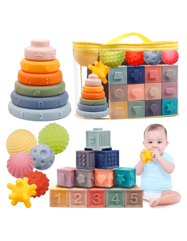 Juguetes Montessori Plunack 3 en 1 para Bebés 6-12 Meses