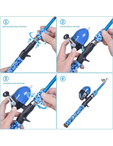 Conjunto de Cañas de Pesca LEOFISHING 1.5m para Niños