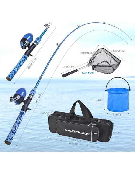 Conjunto de Cañas de Pesca LEOFISHING 1.5m para Niños