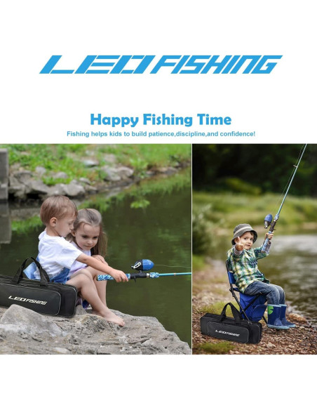 Conjunto de Cañas de Pesca LEOFISHING 1.5m para Niños