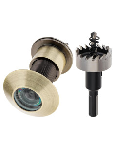 Mirilla de Puerta de Latón Sólido 220 con Cubierta Privacidad