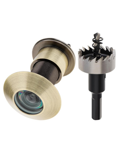 Mirilla de Puerta de Latón Sólido 220 con Cubierta Privacidad