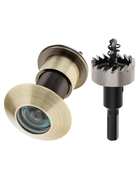 Mirilla de Puerta de Latón Sólido 220 con Cubierta Privacidad