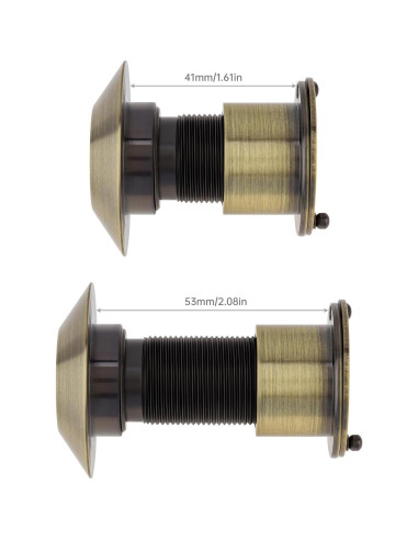 Mirilla de Puerta de Latón Sólido 220 con Cubierta Privacidad