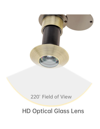 Mirilla de Puerta de Latón Sólido 220 con Cubierta Privacidad