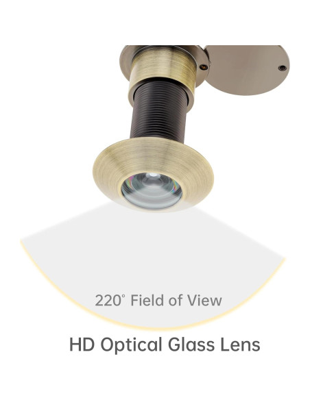 Mirilla de Puerta de Latón Sólido 220 con Cubierta Privacidad